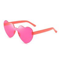 Casual Streetwear Heart Shape Pc Special-shaped Mirror Frameless Women's Sunglasses sku image 28