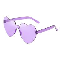 Casual Streetwear Heart Shape Pc Special-shaped Mirror Frameless Women's Sunglasses sku image 41