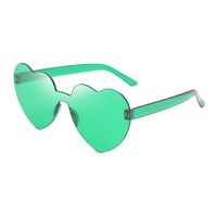 Casual Streetwear Heart Shape Pc Special-shaped Mirror Frameless Women's Sunglasses sku image 32