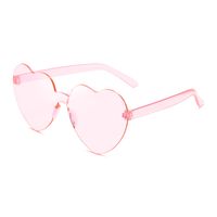 Casual Streetwear Heart Shape Pc Special-shaped Mirror Frameless Women's Sunglasses sku image 13