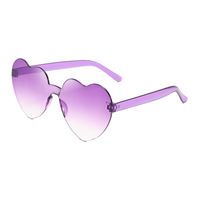 Casual Streetwear Heart Shape Pc Special-shaped Mirror Frameless Women's Sunglasses sku image 45