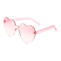 Casual Streetwear Heart Shape Pc Special-shaped Mirror Frameless Women's Sunglasses sku image 46