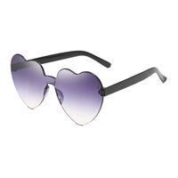 Casual Streetwear Heart Shape Pc Special-shaped Mirror Frameless Women's Sunglasses sku image 42