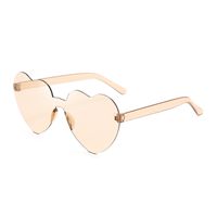 Casual Streetwear Heart Shape Pc Special-shaped Mirror Frameless Women's Sunglasses sku image 29