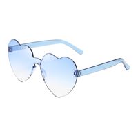 Casual Streetwear Heart Shape Pc Special-shaped Mirror Frameless Women's Sunglasses sku image 47