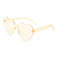 Casual Streetwear Heart Shape Pc Special-shaped Mirror Frameless Women's Sunglasses sku image 12