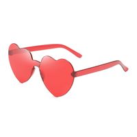 Casual Streetwear Heart Shape Pc Special-shaped Mirror Frameless Women's Sunglasses sku image 10