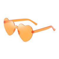 Casual Streetwear Heart Shape Pc Special-shaped Mirror Frameless Women's Sunglasses sku image 14