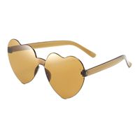 Casual Streetwear Heart Shape Pc Special-shaped Mirror Frameless Women's Sunglasses sku image 15