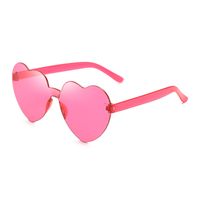 Casual Streetwear Heart Shape Pc Special-shaped Mirror Frameless Women's Sunglasses sku image 33
