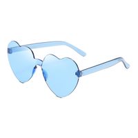 Casual Streetwear Heart Shape Pc Special-shaped Mirror Frameless Women's Sunglasses sku image 35