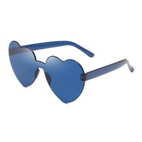 Casual Streetwear Heart Shape Pc Special-shaped Mirror Frameless Women's Sunglasses sku image 18