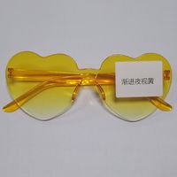 Casual Streetwear Heart Shape Pc Special-shaped Mirror Frameless Women's Sunglasses sku image 48