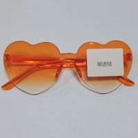 Casual Streetwear Heart Shape Pc Special-shaped Mirror Frameless Women's Sunglasses sku image 52