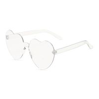 Casual Streetwear Heart Shape Pc Special-shaped Mirror Frameless Women's Sunglasses sku image 36