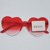 Casual Streetwear Heart Shape Pc Special-shaped Mirror Frameless Women's Sunglasses sku image 49