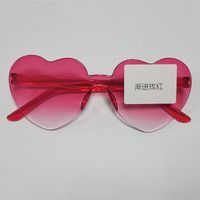 Casual Streetwear Heart Shape Pc Special-shaped Mirror Frameless Women's Sunglasses sku image 55