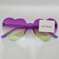Casual Streetwear Heart Shape Pc Special-shaped Mirror Frameless Women's Sunglasses sku image 57