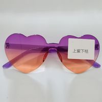 Casual Streetwear Heart Shape Pc Special-shaped Mirror Frameless Women's Sunglasses sku image 59