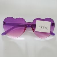 Casual Streetwear Heart Shape Pc Special-shaped Mirror Frameless Women's Sunglasses sku image 58