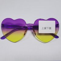 Casual Streetwear Heart Shape Pc Special-shaped Mirror Frameless Women's Sunglasses sku image 60