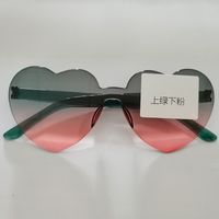 Casual Streetwear Heart Shape Pc Special-shaped Mirror Frameless Women's Sunglasses sku image 61