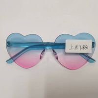 Casual Streetwear Heart Shape Pc Special-shaped Mirror Frameless Women's Sunglasses sku image 76