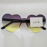 Casual Streetwear Heart Shape Pc Special-shaped Mirror Frameless Women's Sunglasses sku image 67