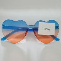Casual Streetwear Heart Shape Pc Special-shaped Mirror Frameless Women's Sunglasses sku image 63