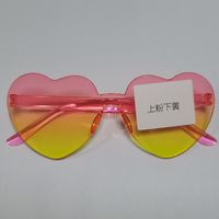 Casual Streetwear Heart Shape Pc Special-shaped Mirror Frameless Women's Sunglasses sku image 70