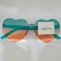 Casual Streetwear Heart Shape Pc Special-shaped Mirror Frameless Women's Sunglasses sku image 72