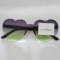 Casual Streetwear Heart Shape Pc Special-shaped Mirror Frameless Women's Sunglasses sku image 65
