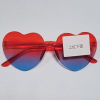 Casual Streetwear Heart Shape Pc Special-shaped Mirror Frameless Women's Sunglasses sku image 69