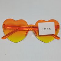 Casual Streetwear Heart Shape Pc Special-shaped Mirror Frameless Women's Sunglasses sku image 68