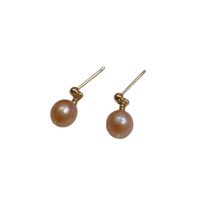 Simple Style Geometric Copper Plating Pearl Drop Earrings 1 Pair main image 4