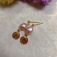 Simple Style Geometric Copper Plating Pearl Drop Earrings 1 Pair sku image 6