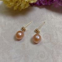 Simple Style Geometric Copper Plating Pearl Drop Earrings 1 Pair sku image 4