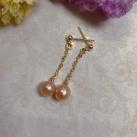 Simple Style Geometric Copper Plating Pearl Drop Earrings 1 Pair main image 2