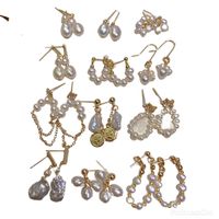 Retro Geometric Baroque Pearls Earrings 1 Pair main image 5