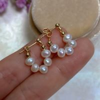 Retro Geometric Baroque Pearls Earrings 1 Pair main image 3