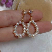 Retro Geometric Baroque Pearls Earrings 1 Pair main image 2