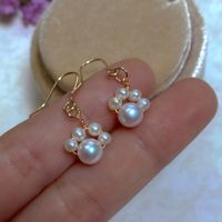 Retro Geometric Baroque Pearls Earrings 1 Pair sku image 4