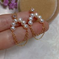 Retro Geometric Baroque Pearls Earrings 1 Pair sku image 10