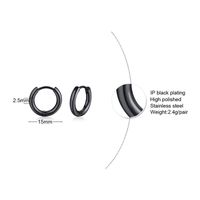 1 Piece Simple Style Circle Stainless Steel Polishing Plating Earrings main image 6
