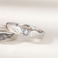 Fashion Angel Wings Wings Alloy Inlay Artificial Gemstones Open Ring sku image 2