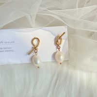 Elegant Geometric Pearl Earrings 1 Pair sku image 1