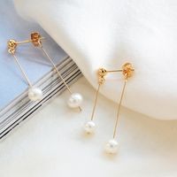 Elegant Geometric Pearl Earrings 1 Pair sku image 2