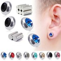 1 Pair Fashion Geometric Stainless Steel Inlay Artificial Gemstones Unisex Ear Studs main image 1