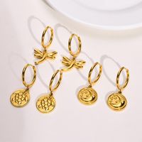 Simple Style Tortoise Round Dragonfly Stainless Steel Plating Drop Earrings 1 Pair main image 1