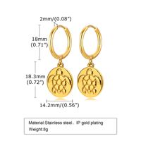 Simple Style Tortoise Round Dragonfly Stainless Steel Plating Drop Earrings 1 Pair main image 3
